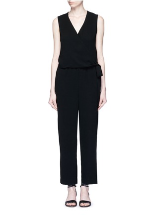 Main View - Click To Enlarge - THEORY - 'Alvmie' wrap front crepe jumpsuit