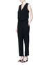 Figure View - Click To Enlarge - THEORY - 'Alvmie' wrap front crepe jumpsuit