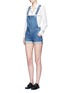 Figure View - Click To Enlarge - 3X1 - Roll cuff denim overalls