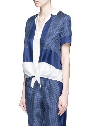 Front View - Click To Enlarge - EQUIPMENT - 'Keira Tie Front' foulard dot print silk shirt
