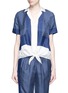 Main View - Click To Enlarge - EQUIPMENT - 'Keira Tie Front' foulard dot print silk shirt