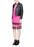Figure View - Click To Enlarge - GIVENCHY - Floral lace trim silk satin dress