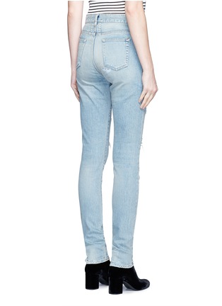 Back View - Click To Enlarge - SAINT LAURENT - Distressed skinny jeans