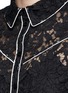 Detail View - Click To Enlarge - VALENTINO GARAVANI - Piped trim lace Western A-line dress