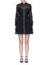 Main View - Click To Enlarge - VALENTINO GARAVANI - Piped trim lace Western A-line dress
