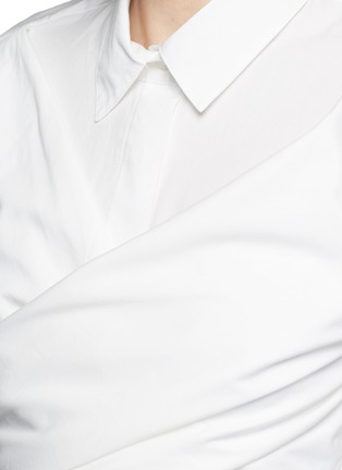 Detail View - Click To Enlarge - C/MEO COLLECTIVE - 'I'm In It' wrap waist cotton poplin shirt