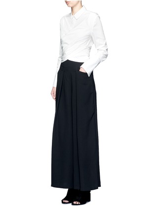 Figure View - Click To Enlarge - C/MEO COLLECTIVE - 'I'm In It' wrap waist cotton poplin shirt