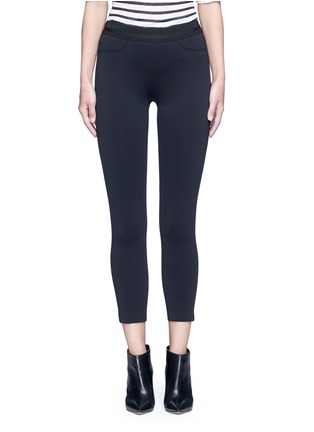 Main View - Click To Enlarge - J BRAND - 'Quin' ribbon waist cropped scuba leggings