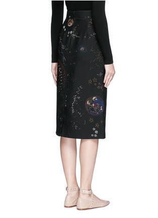 Back View - Click To Enlarge - VALENTINO GARAVANI - Cosmos print Crepe Couture skirt