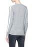 Back View - Click To Enlarge - THEORY - Stripe sleeve cashmere sweater