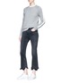 Figure View - Click To Enlarge - THEORY - Stripe sleeve cashmere sweater