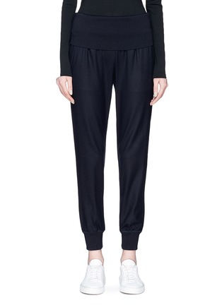 Main View - Click To Enlarge - THEORY - Wide waist panel virgin wool blend sweatpants