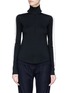 Main View - Click To Enlarge - THEORY - Stripe sleeve wool zip turtleneck track top
