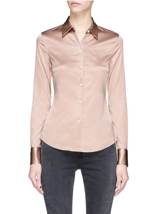 Main View - Click To Enlarge - THEORY - 'Perfect fitted' silk satin shirt