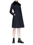 Figure View - Click To Enlarge - THEORY - Detachable shearling collar belted bouclé coat