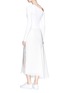 Figure View - Click To Enlarge - THEORY - Knit panel one-shoulder silk dress