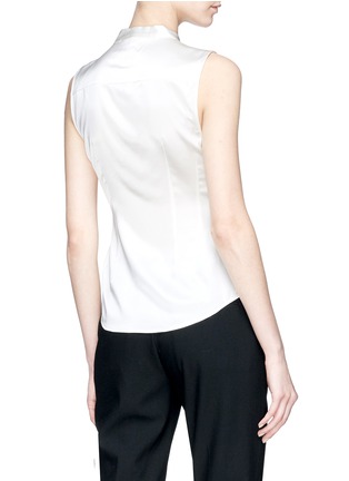 Back View - Click To Enlarge - THEORY - Ruched front silk satin sleeveless blouse