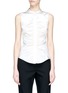 Main View - Click To Enlarge - THEORY - Ruched front silk satin sleeveless blouse