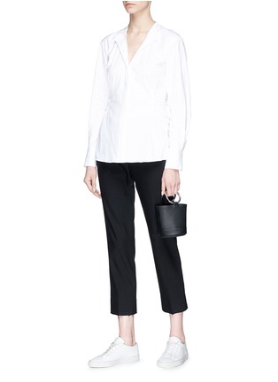 Figure View - Click To Enlarge - THEORY - Lace-up side cotton poplin shirt