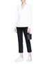 Figure View - Click To Enlarge - THEORY - Lace-up side cotton poplin shirt
