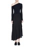 Main View - Click To Enlarge - THEORY - Knit panel one-shoulder silk maxi dress