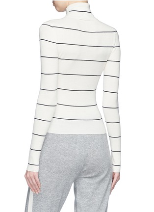 Back View - Click To Enlarge - THEORY - Stripe Merino wool turtleneck sweater