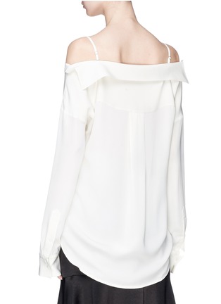 Back View - Click To Enlarge - THEORY - 'Tamalee' off-shoulder silk georgette shirt