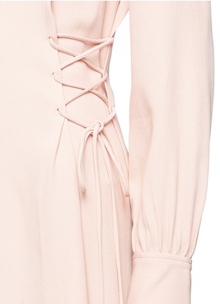 Detail View - Click To Enlarge - THEORY - Lace-up waist crepe dress