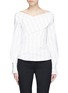 Main View - Click To Enlarge - THEORY - Stripe cotton poplin mock wrap top