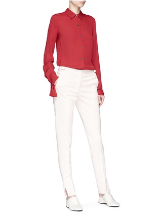Figure View - Click To Enlarge - THEORY - Sash tie cuff silk crepe shirt