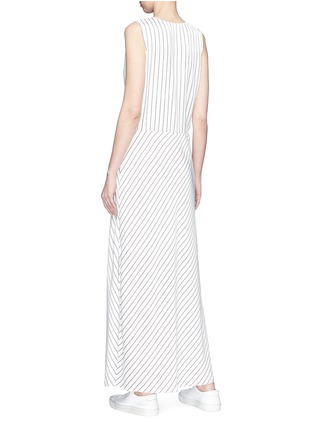 Back View - Click To Enlarge - THEORY - Pinstripe satin maxi dress