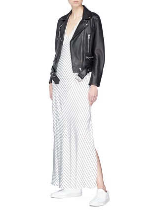 Figure View - Click To Enlarge - THEORY - Pinstripe satin maxi dress