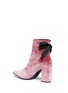 Detail View - Click To Enlarge - CLERGERIE - 'Karlit' ribbon tie velvet ankle boots