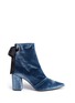 Main View - Click To Enlarge - CLERGERIE - 'Karlit' ribbon tie velvet ankle boots