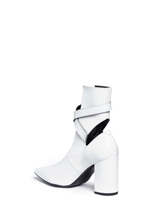 Detail View - Click To Enlarge - CLERGERIE - 'Kult' buckled strap leather bootie pumps