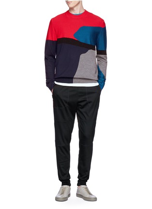 Figure View - Click To Enlarge - PS PAUL SMITH - Colourblock mixed knit sweater