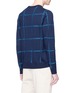 Back View - Click To Enlarge - PS PAUL SMITH - Windowpane check Merino wool-cotton sweater