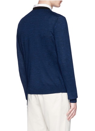 Back View - Click To Enlarge - PS PAUL SMITH - Contrast collar Merino wool blend sweater