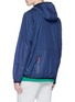 Back View - Click To Enlarge - PS PAUL SMITH - Contrast placket ripstop zip hoodie