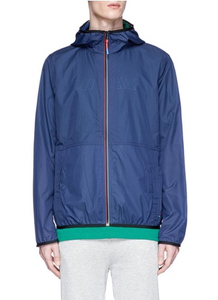 Main View - Click To Enlarge - PS PAUL SMITH - Contrast placket ripstop zip hoodie