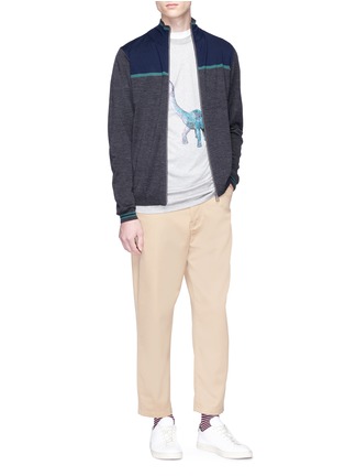 Figure View - Click To Enlarge - PS PAUL SMITH - Colourblock Merino wool zip cardigan