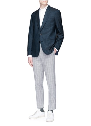 Figure View - Click To Enlarge - PAUL SMITH - Wool-silk micro houndstooth soft blazer