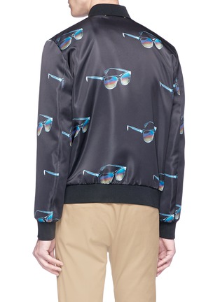 Back View - Click To Enlarge - PAUL SMITH - Sunglasses print satin bomber jacket