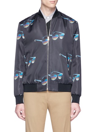 Main View - Click To Enlarge - PAUL SMITH - Sunglasses print satin bomber jacket