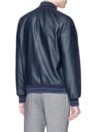 Back View - Click To Enlarge - PAUL SMITH - Lambskin leather bomber jacket