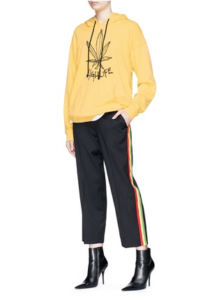 Figure View - Click To Enlarge - ADAPTATION - Tricolour stripe outseam twill pants