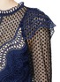 Detail View - Click To Enlarge - SELF-PORTRAIT - Mesh panel wavy guipure lace mini dress
