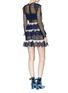 Figure View - Click To Enlarge - SELF-PORTRAIT - Mesh panel wavy guipure lace mini dress