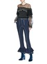 Figure View - Click To Enlarge - SELF-PORTRAIT - Belted ruffle cuff cropped twill pants