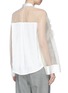 Back View - Click To Enlarge - SELF-PORTRAIT - Tulle ruffle mesh yoke satin top